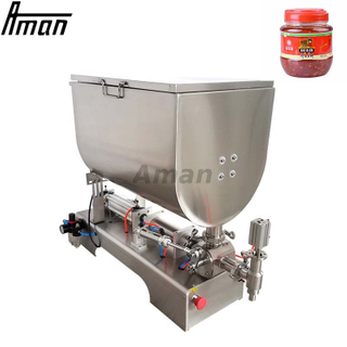 Máquina de llenado de mantequilla de maní de mezcla horizontal
