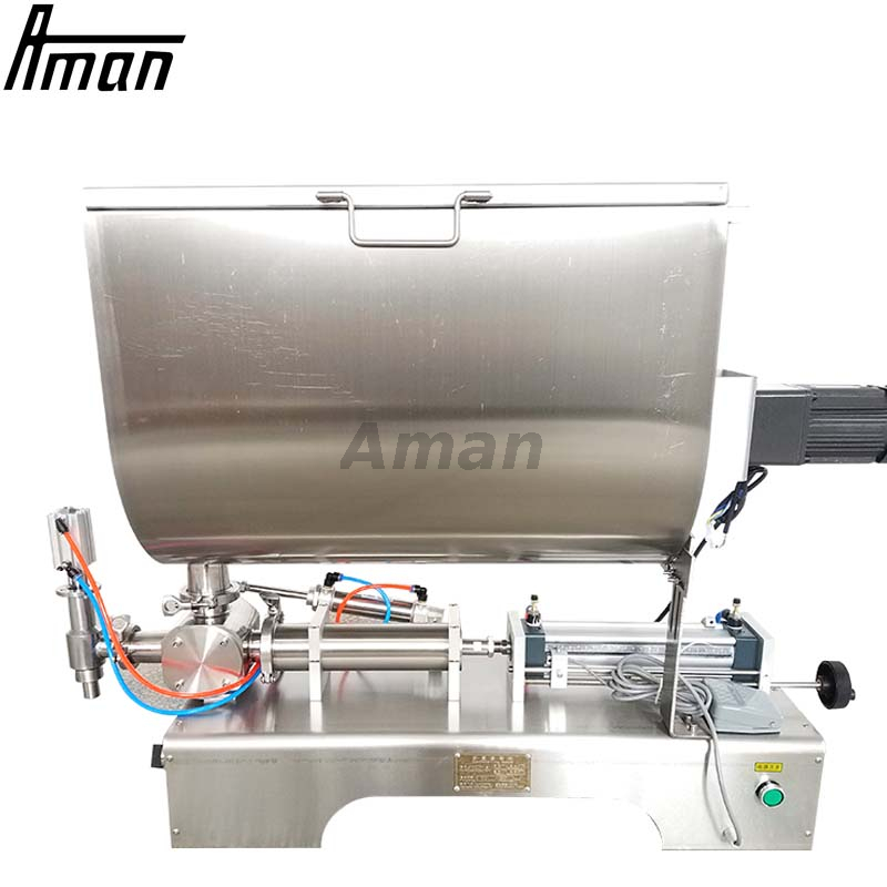 Llenadoras de pasta neumática semiautomática de 100-1000ml Máquina mezcladora horizontal de llenado